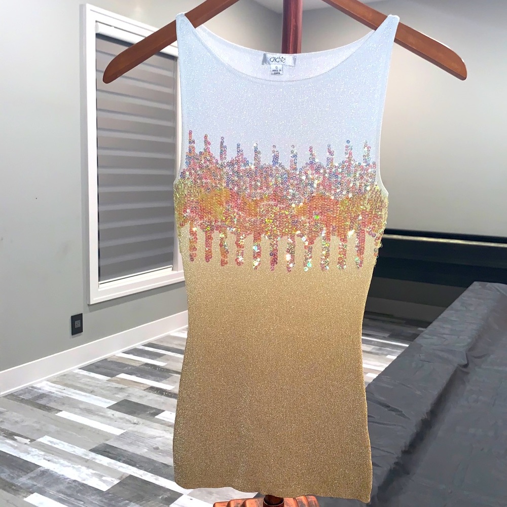 Embellished Ombré Cache Shirt